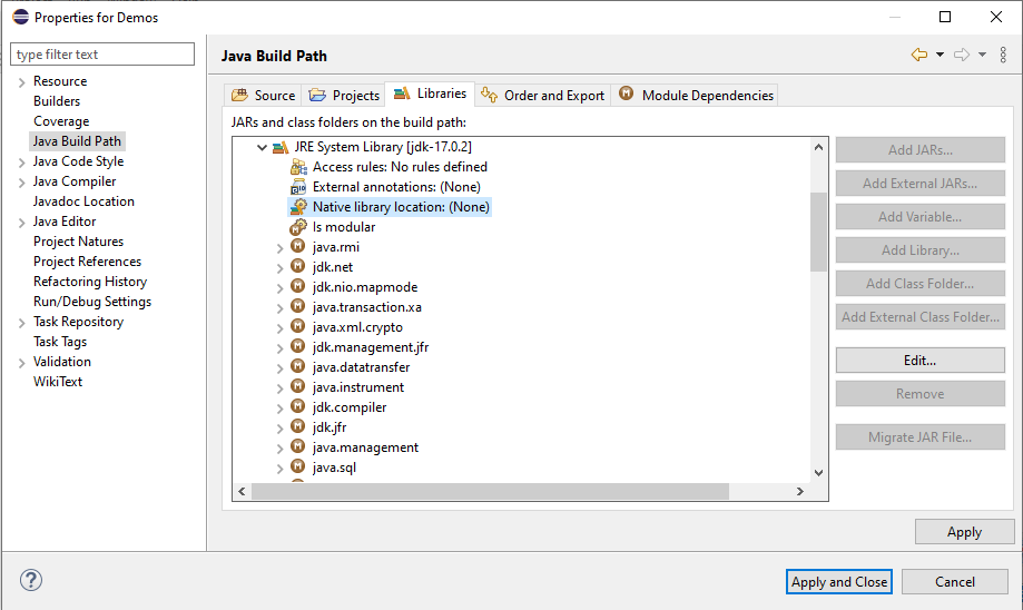 add java library path intellij